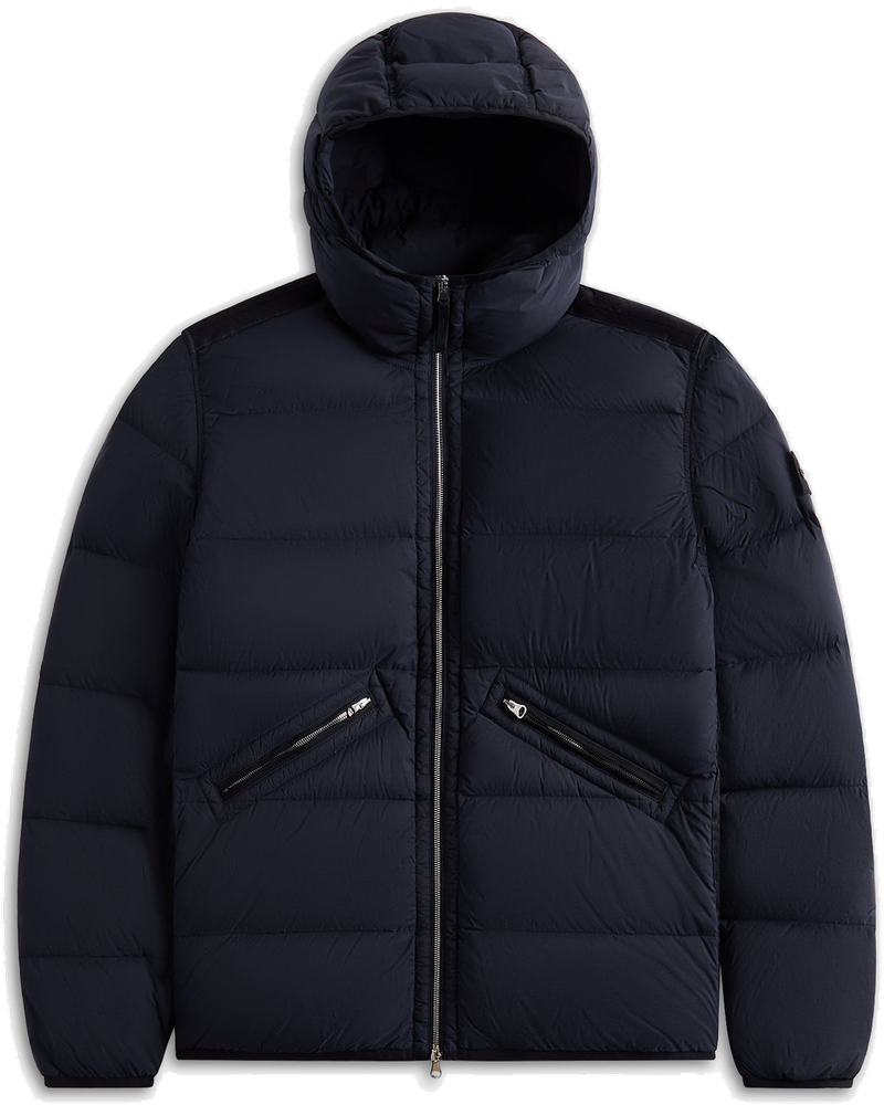 Оригінальна Real Down Hooded Jacket Navy Blue Stone island