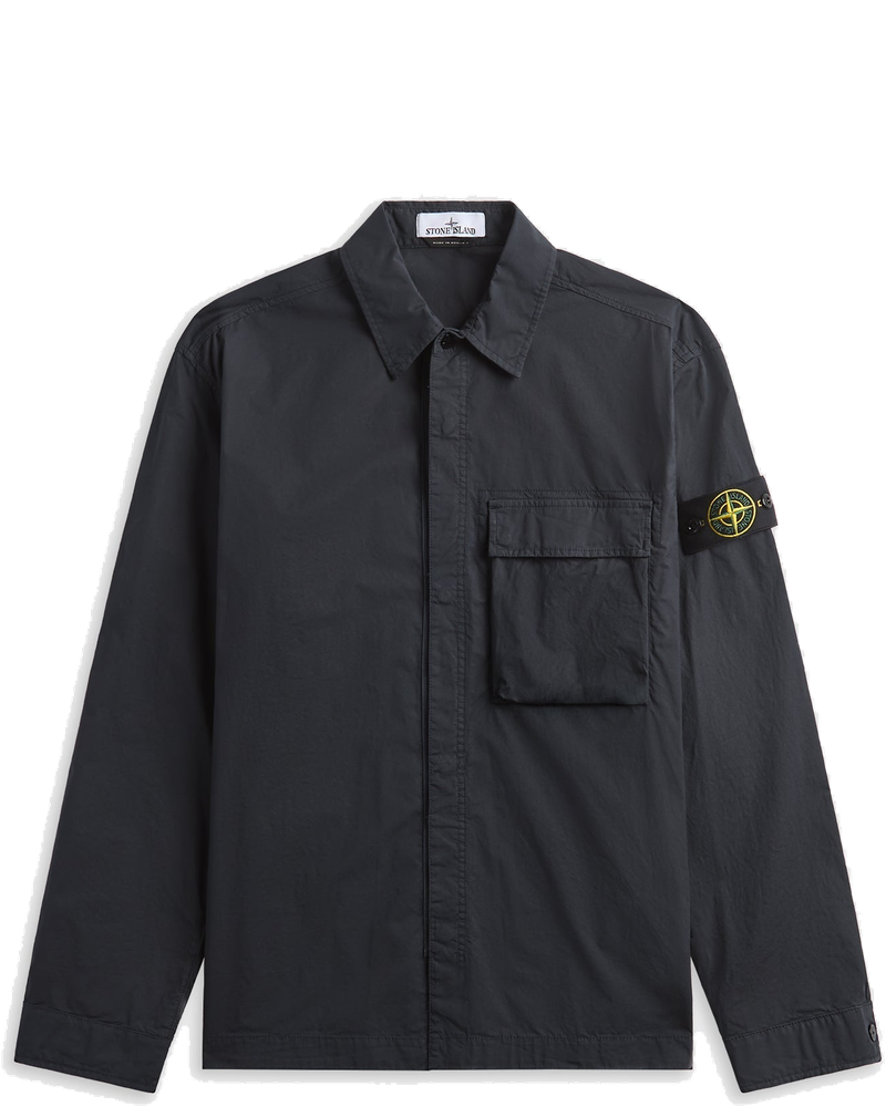 Stretch Cotton Overshirt Navy Blue Stone island оригінал – Купити в Україні