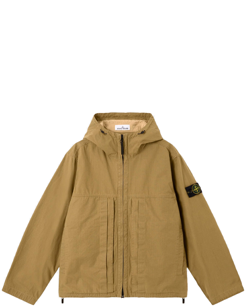 Military Green Jacket With Hood And Pigmented Resin Stone island оригінал – Купити в Україні