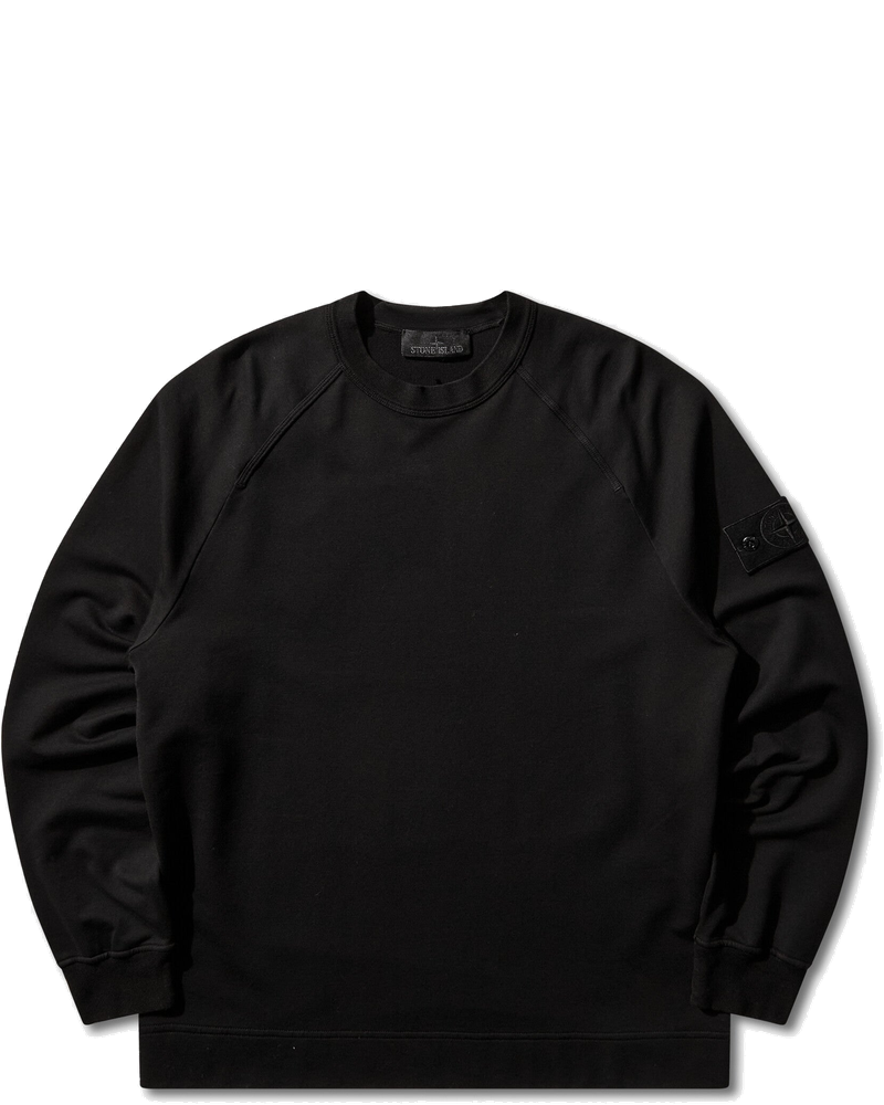 Оригінальна Mens Ghost Cotton Stretch Fleece Crewneck Sweatshirt Black Stone island