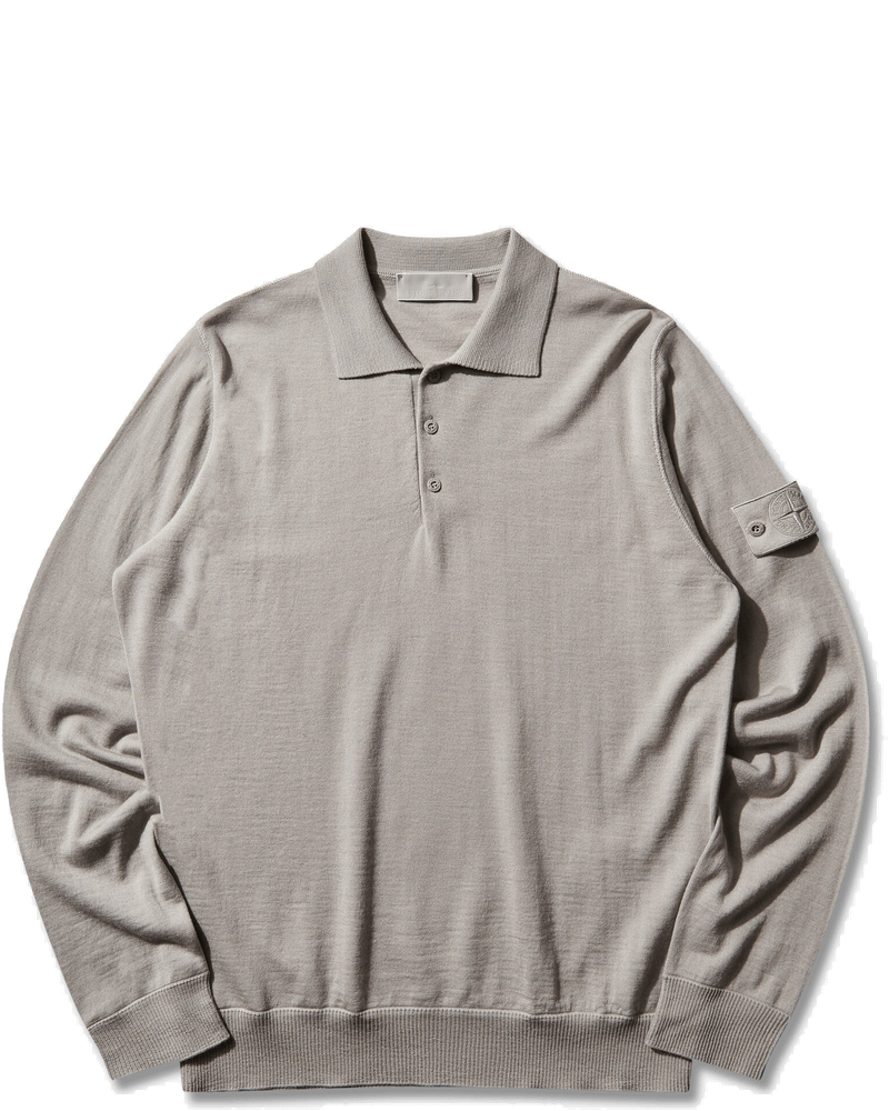 Mens Ghost Light Pure Rws Wool Polo Sweater Dust Grey Stone island – Гарантія оригінальності