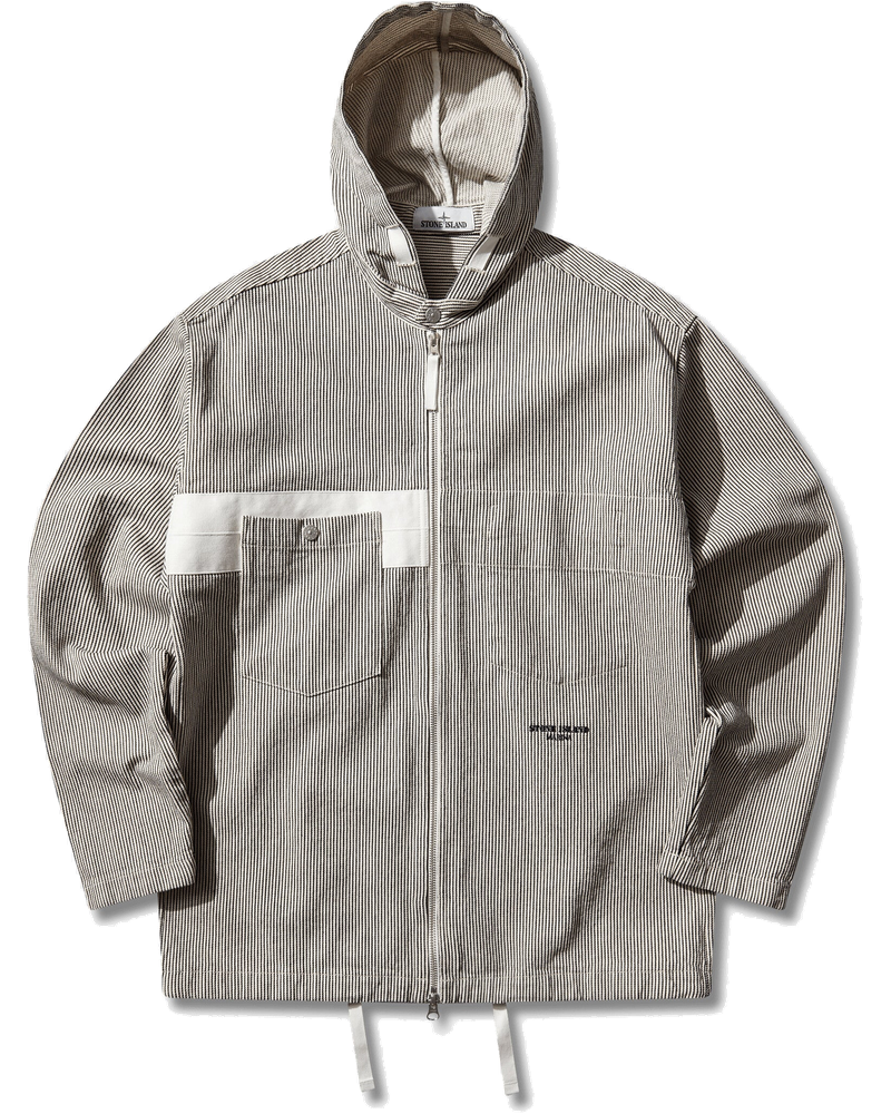 Mens Marina Striped Hooded Overshirt Navy Blue Stone island оригінал – Купити в Україні