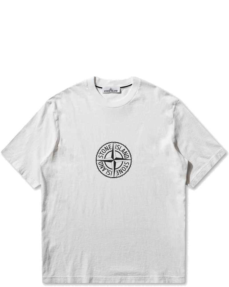 Mens Organic Cotton Jersey T-Shirt White Stone island оригінал – Купити в Україні