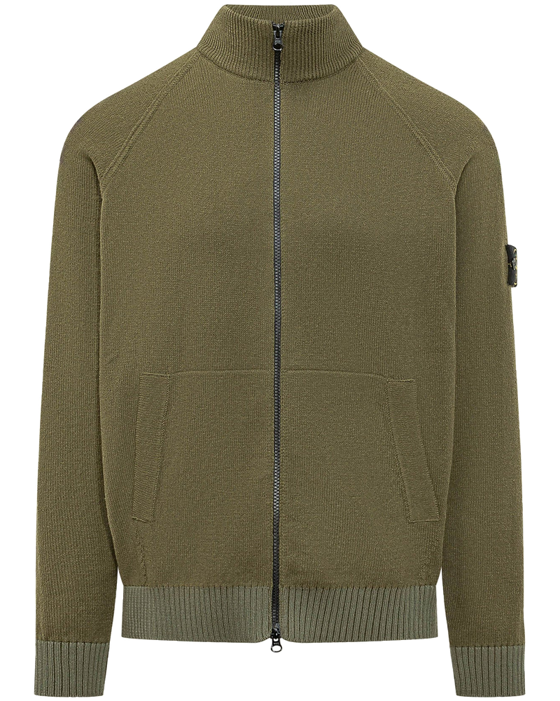 Green Knit Zip Cardigan With High Neck Stone island – Гарантія оригінальності