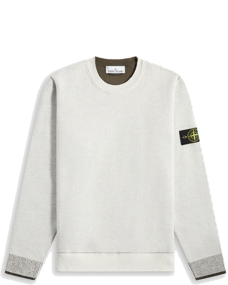 Double Face Bi Color Cotton Nylon Crewneck Ivory Stone island оригінал – Купити в Україні
