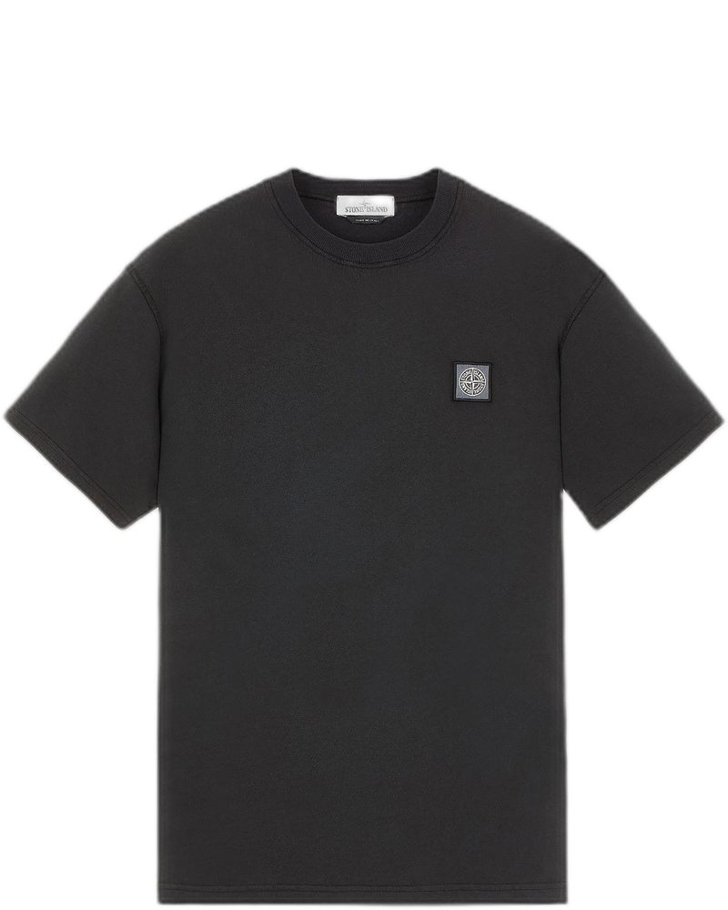 Mens Fissato Dyed Patch Logo Tee Black Stone island – Гарантія оригінальності
