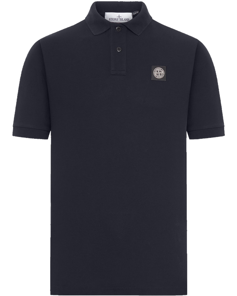 Оригінальна Blue Navy Cotton Polo Shirt With Logo Patch Stone island