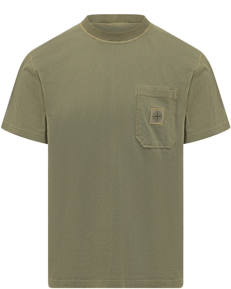 Оригінальна Crew Neck Short Sleeve T-Shirt With Chest Pocket Stone island