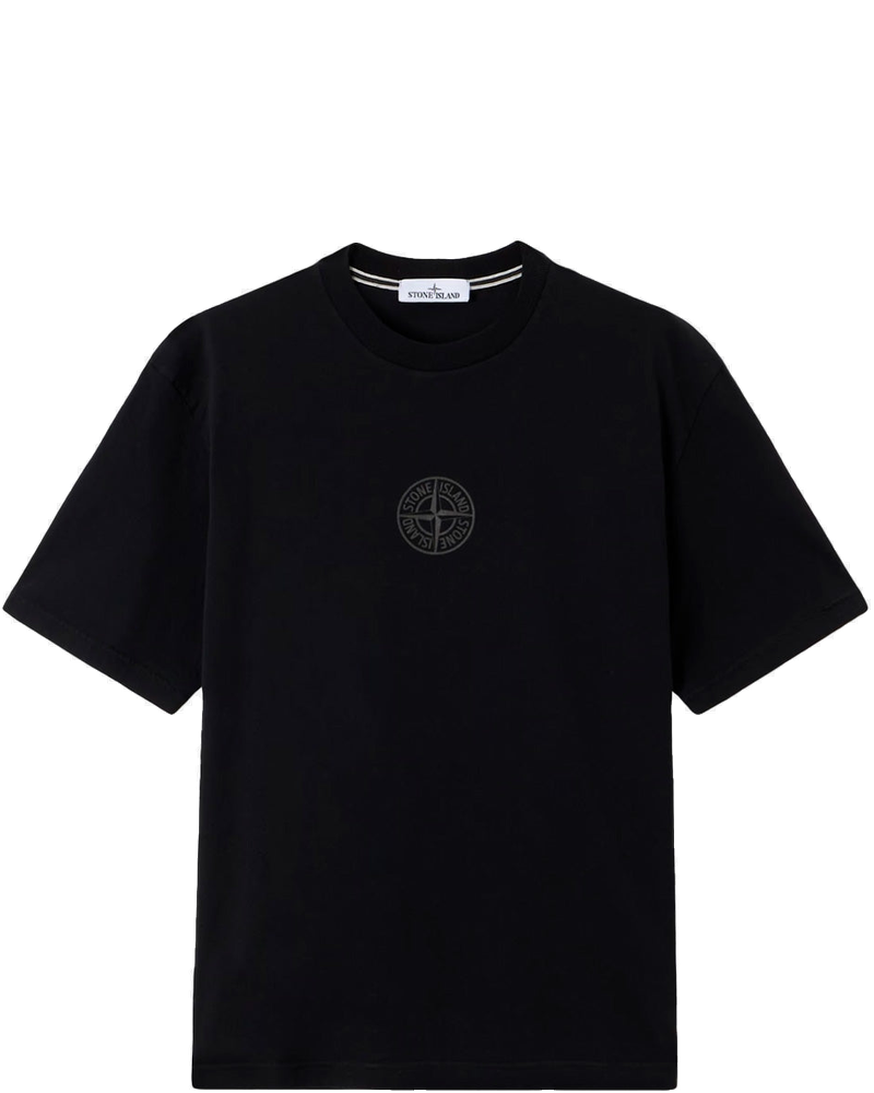 Black Short-Sleeved T-Shirt In Organic Cotton Jersey With Camo Compass Print Stone island оригінал – Купити в Україні