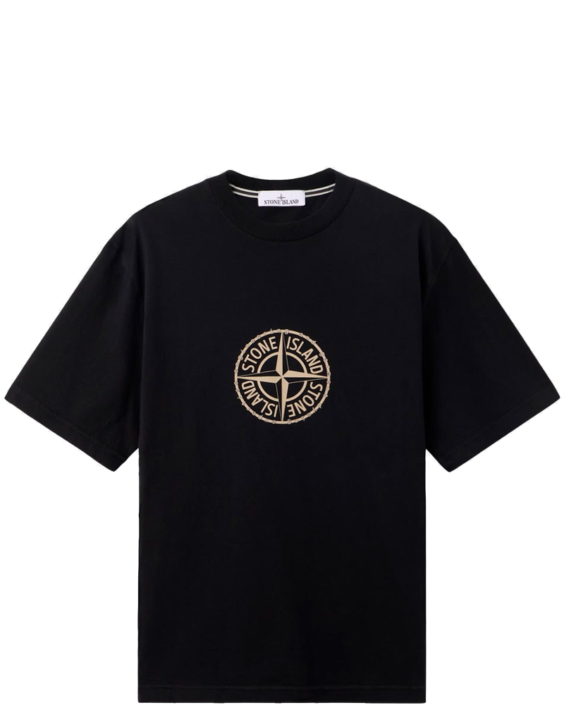 Black Cotton T-Shirt With All Around Compass Print Stone island – Гарантія оригінальності