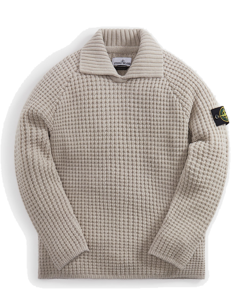 Presidents Knit Pure Wool Knit Polo Plaster Stone island – Гарантія оригінальності