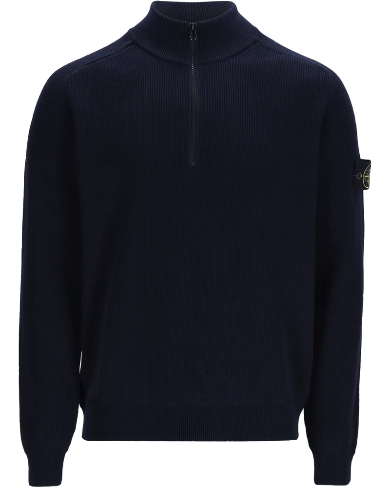 Оригінальна Ribbed Soft Organic Cotton Long Sleeve Polo Stone island