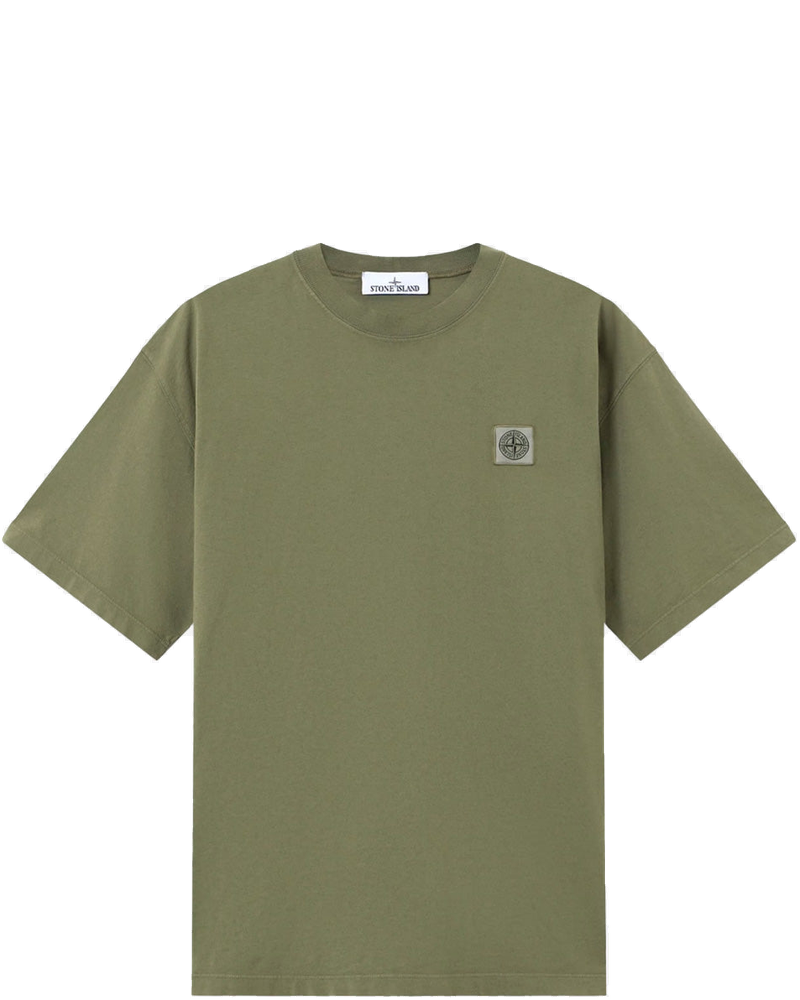 Military Green Short Sleeve T-Shirt With Compass Patch Stone island оригінал – Купити в Україні