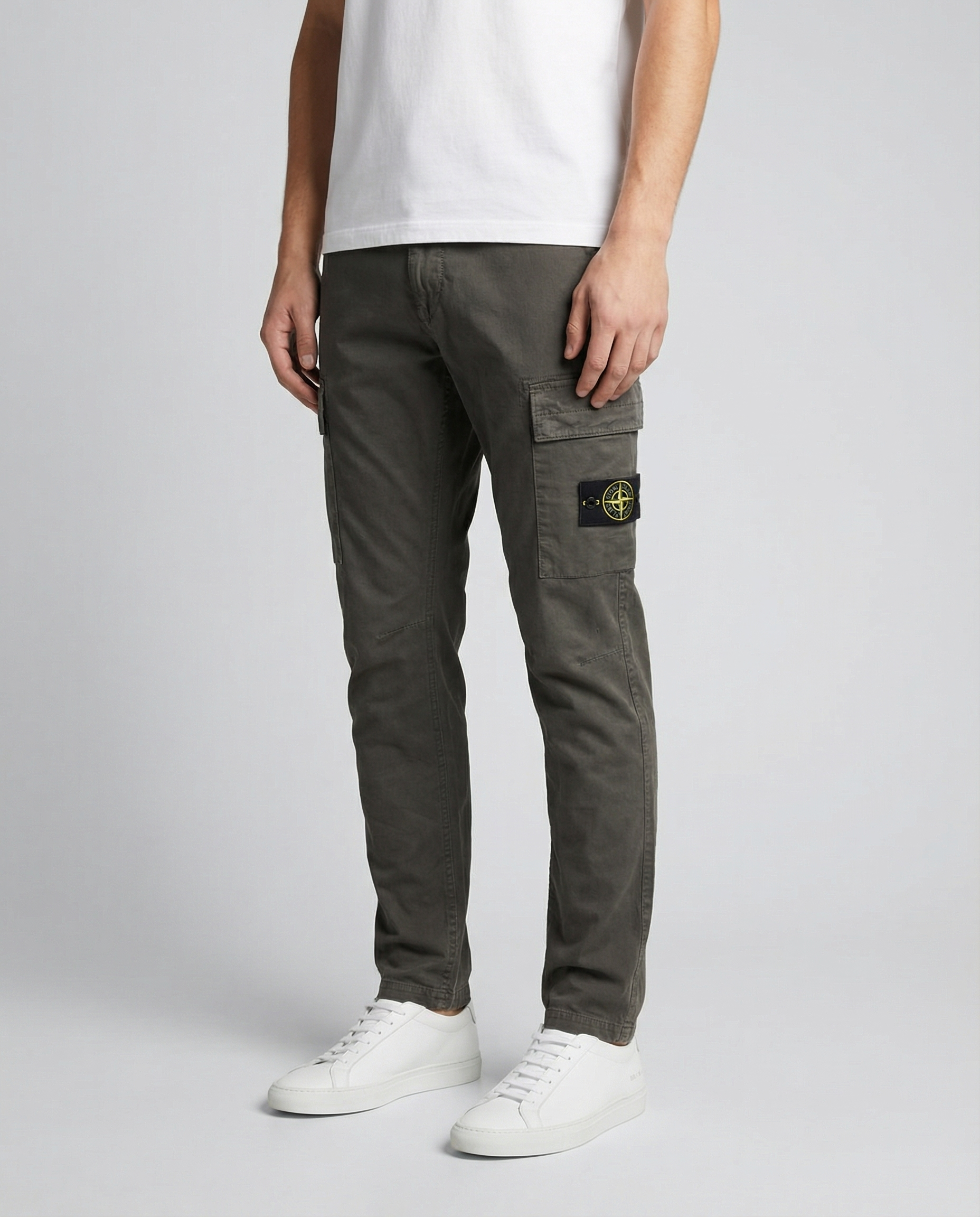 Organic Cotton Stretch Broken Twill Trousers Stone island – Гарантія оригінальності – вид ззаду