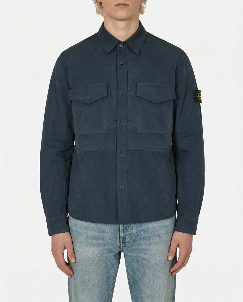 Оригінальна Cotton Linen Canvas Shirt Stone island – вид ззаду