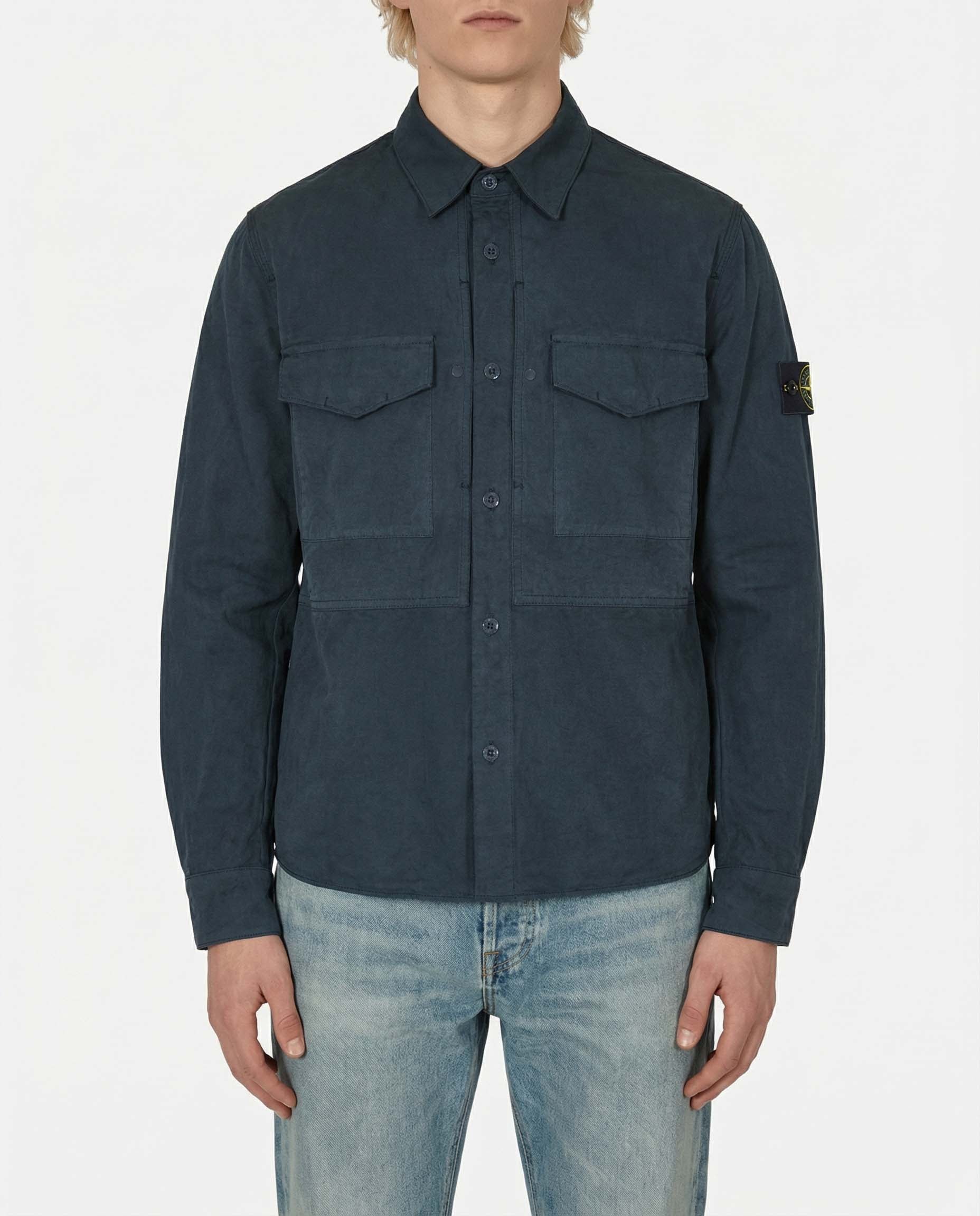 Оригінальна Cotton Linen Canvas Shirt Stone island – вид ззаду