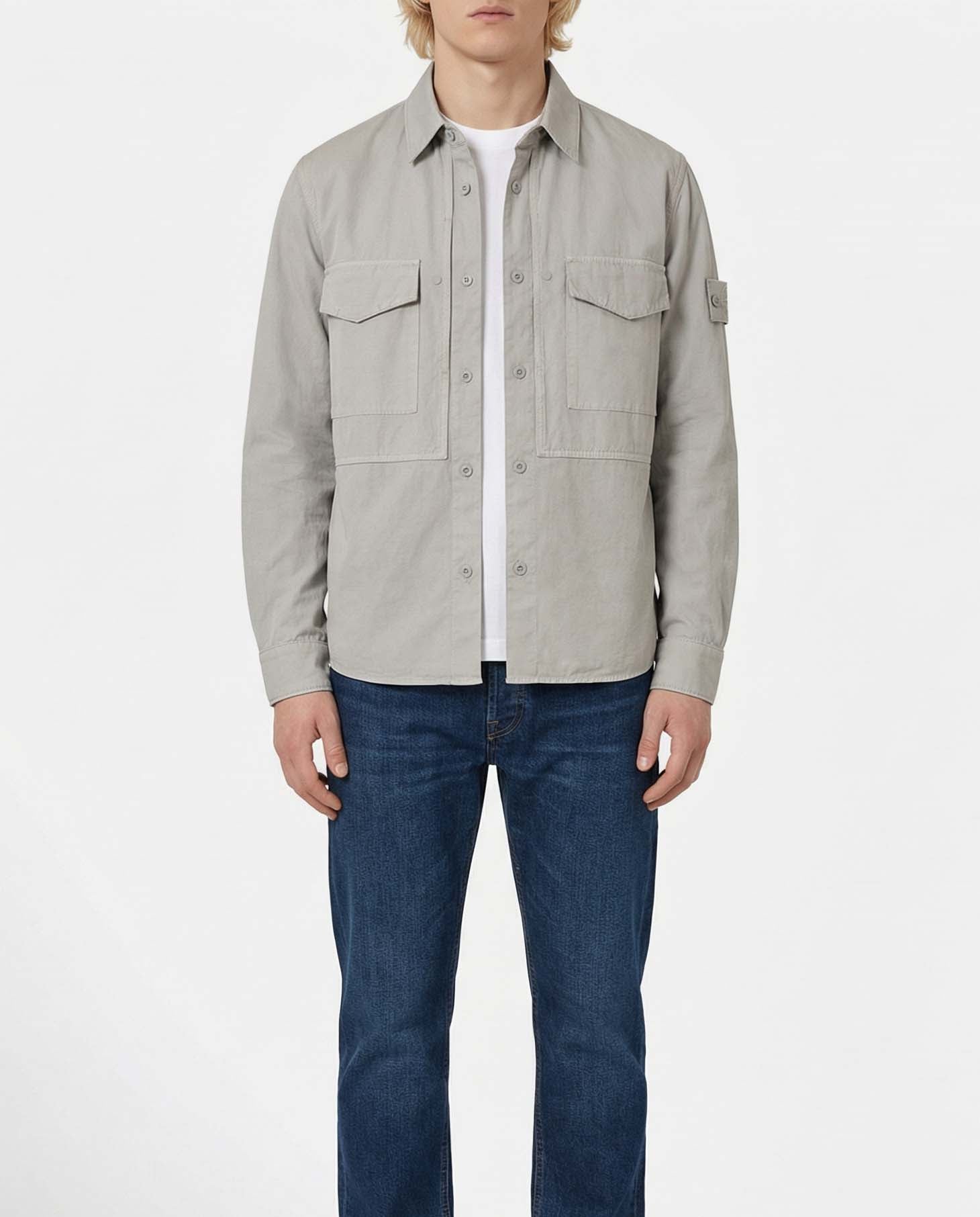 Оригінальна Cotton Linen Canvas Shirt Stone island – вид ззаду