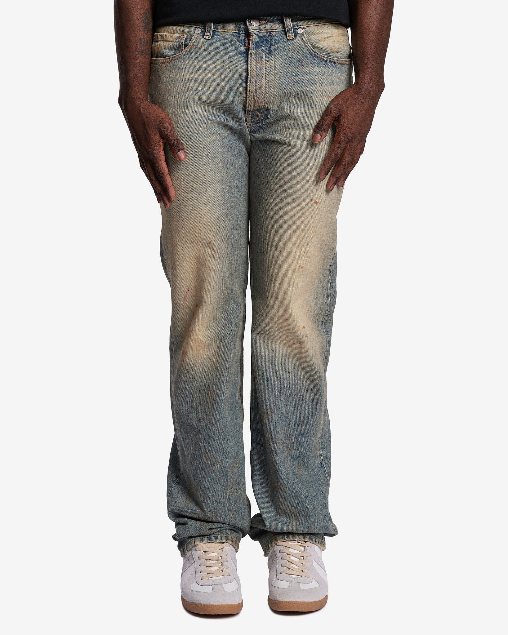 Оригінальна Straight Leg Jeans In Dirty Wash Maison margiela – боковий вид