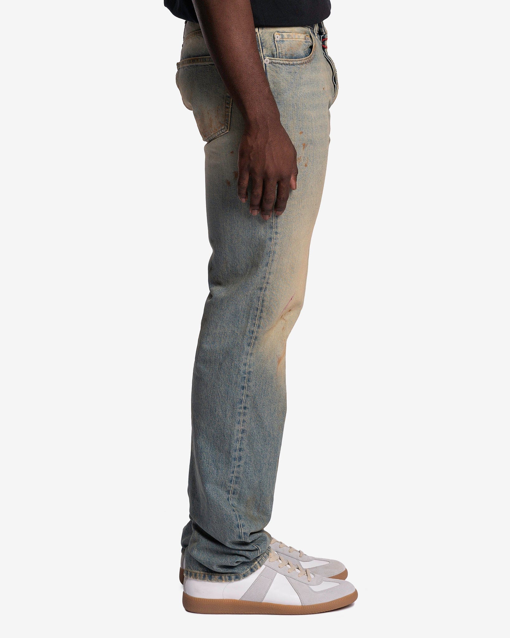 Оригінальна Straight Leg Jeans In Dirty Wash Maison margiela – вид ззаду