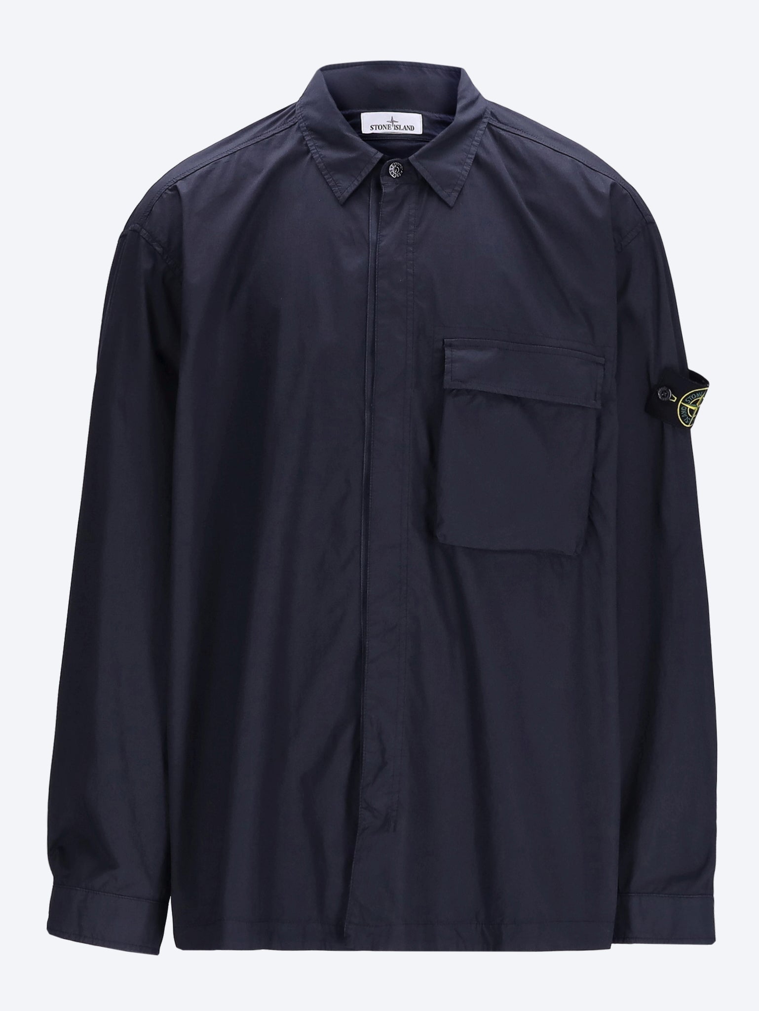 Оригінальна Stretch Cotton Garment Dyed Shirt Stone island – боковий вид