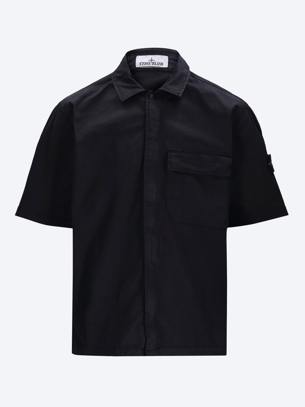 Stretch Organic Cotton Twill Shirt Stone island – Гарантія оригінальності – боковий вид