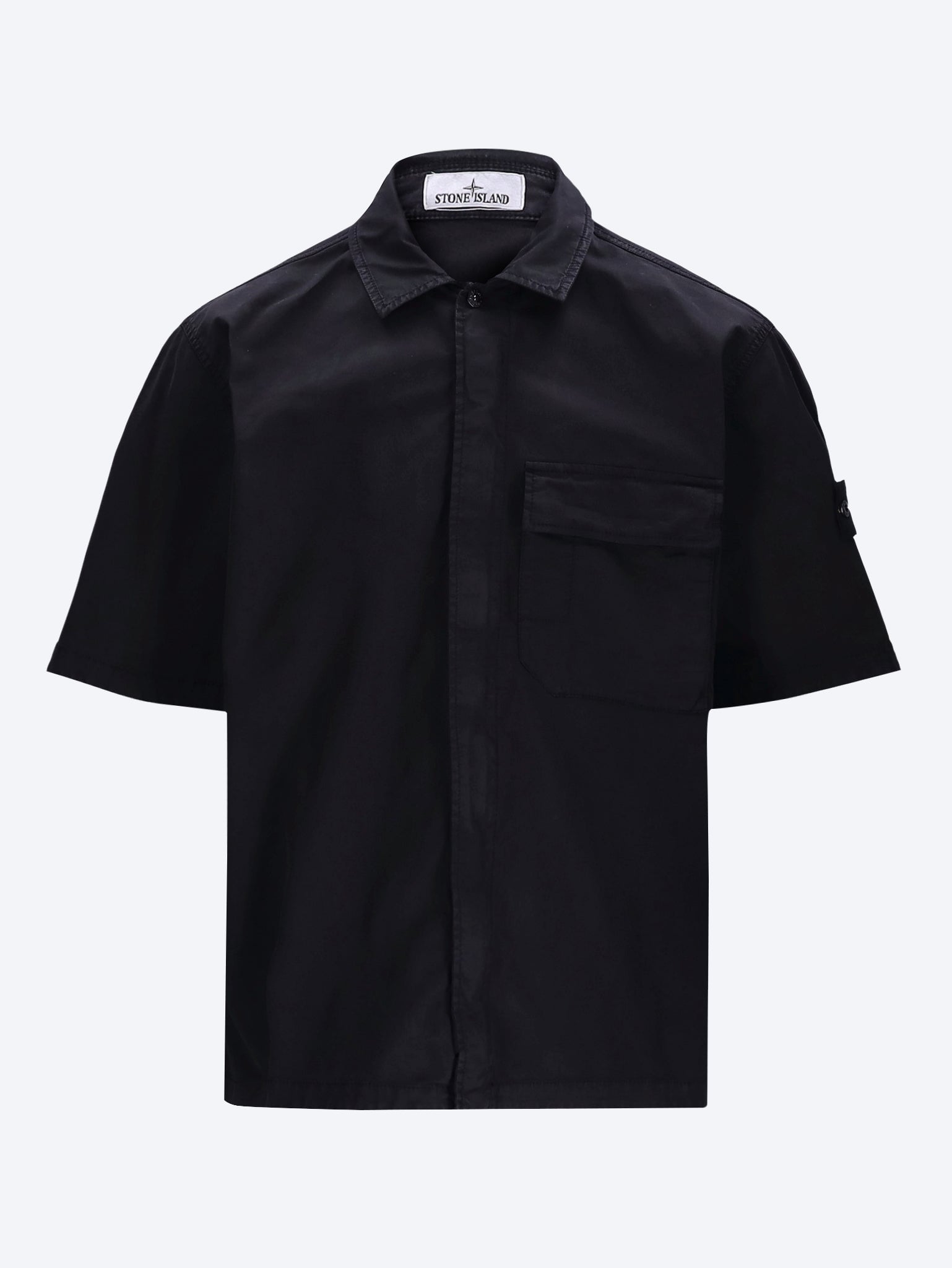Stretch Organic Cotton Twill Shirt Stone island – Гарантія оригінальності – боковий вид