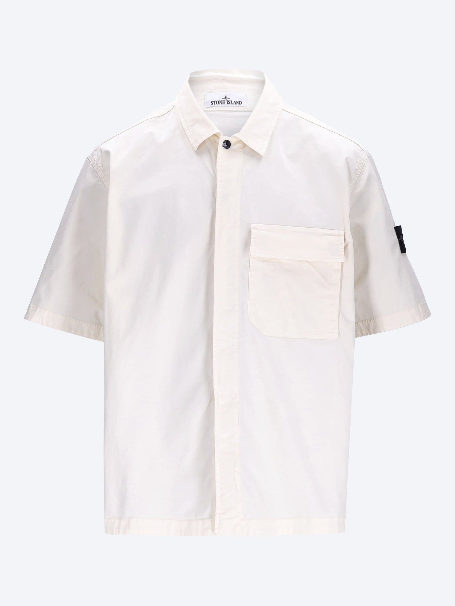 Stretch Organic Cotton Twill Shirt Stone island – Гарантія оригінальності – боковий вид
