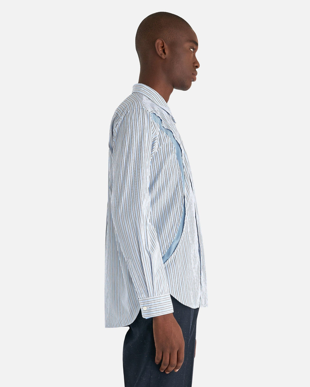 Оригінальна Stripe Printed Shirt In Blue Comme des garcons – вид ззаду