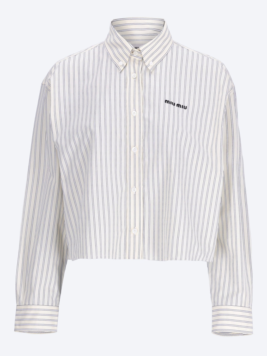 Striped Poplin Shirt Miu miu – Гарантія оригінальності – боковий вид