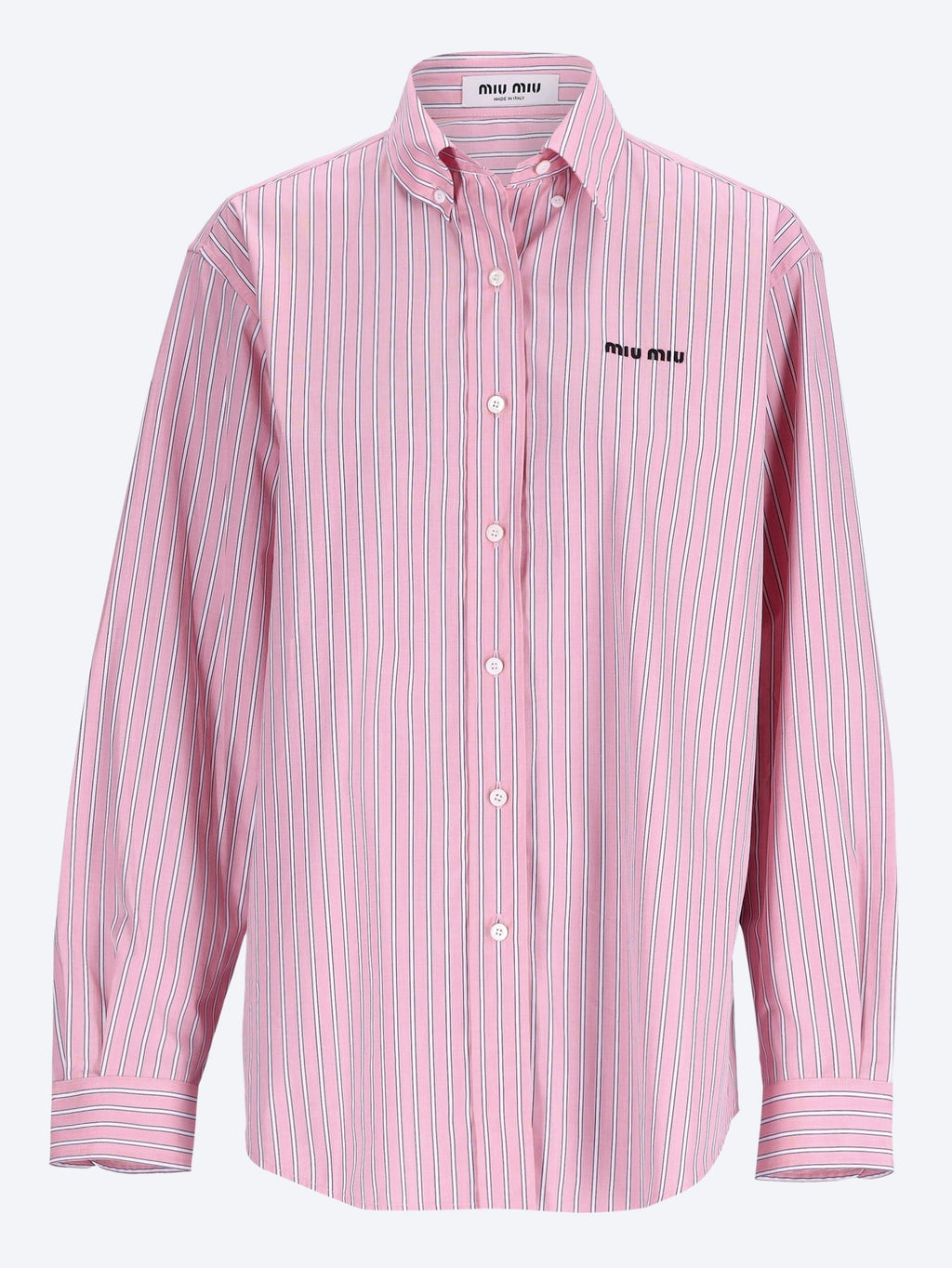 Striped Poplin Shirt Miu miu – Гарантія оригінальності – боковий вид