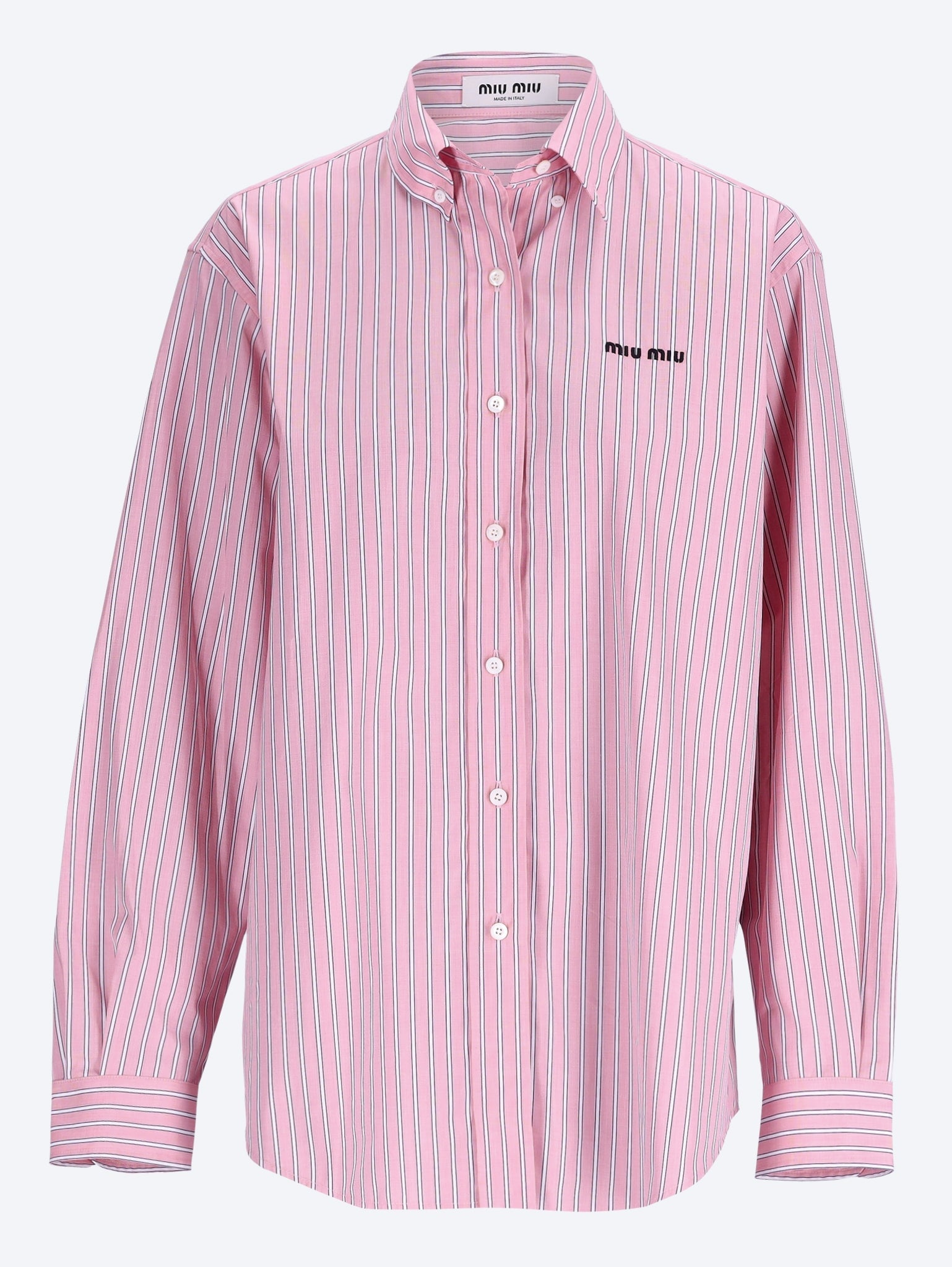 Striped Poplin Shirt Miu miu – Гарантія оригінальності – боковий вид