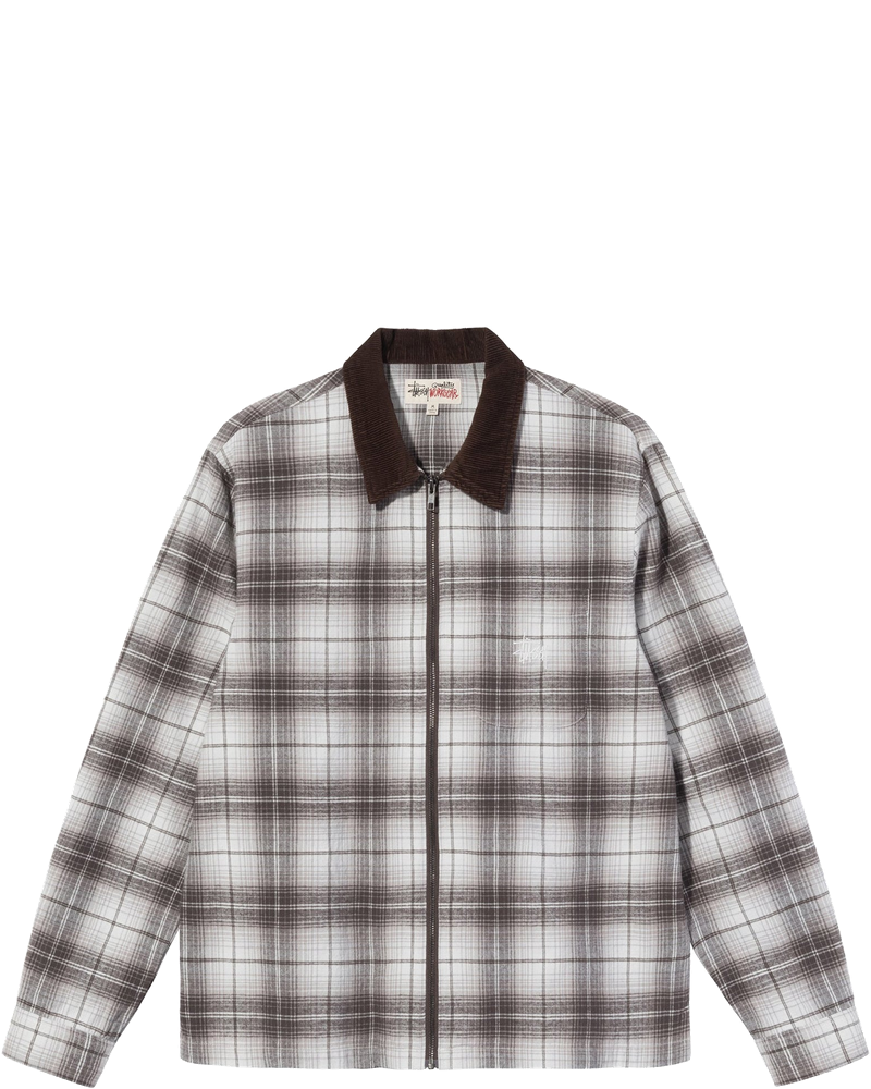 Оригінальна Mens Frank Plaid Zip Ls Shirt Brown Stussy
