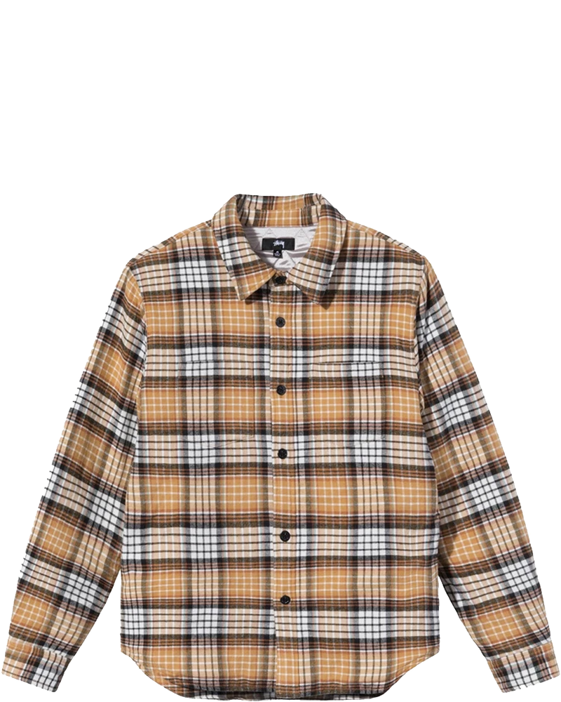 Оригінальна Mens Quilted Lined Plaid Shirt Copper Stussy