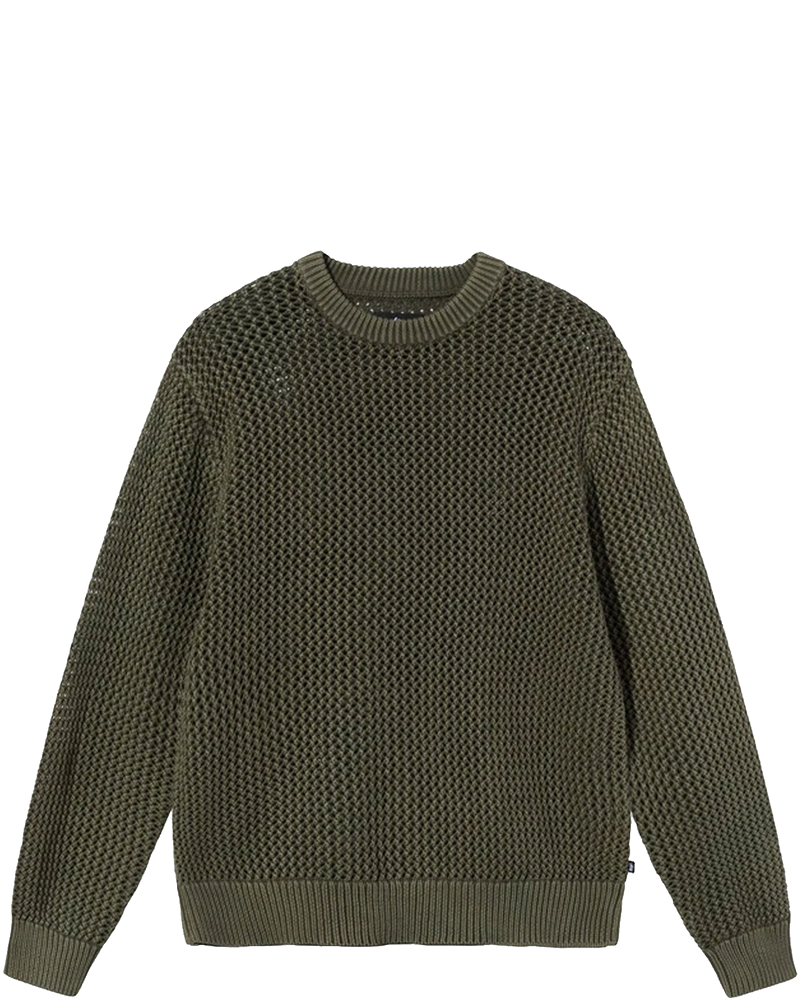 Mens Pig. Dyed Loos Gauge Sweater Dark Olive Stussy – Гарантія оригінальності