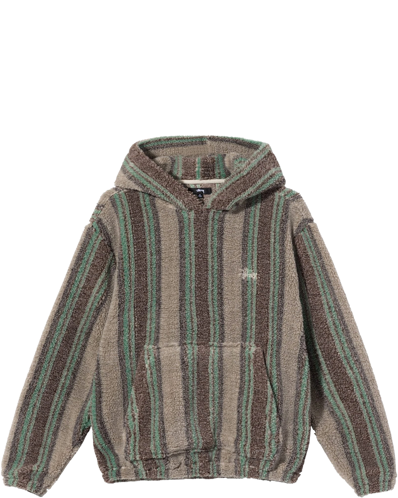 Mens Stripe Sherpa Hoodie Tan Stussy – Гарантія оригінальності