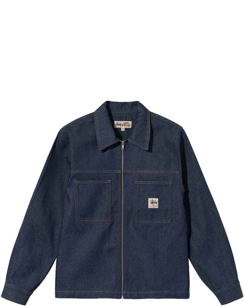Оригінальна Mens Denim Zip Up Work Shirt Indigo Stussy