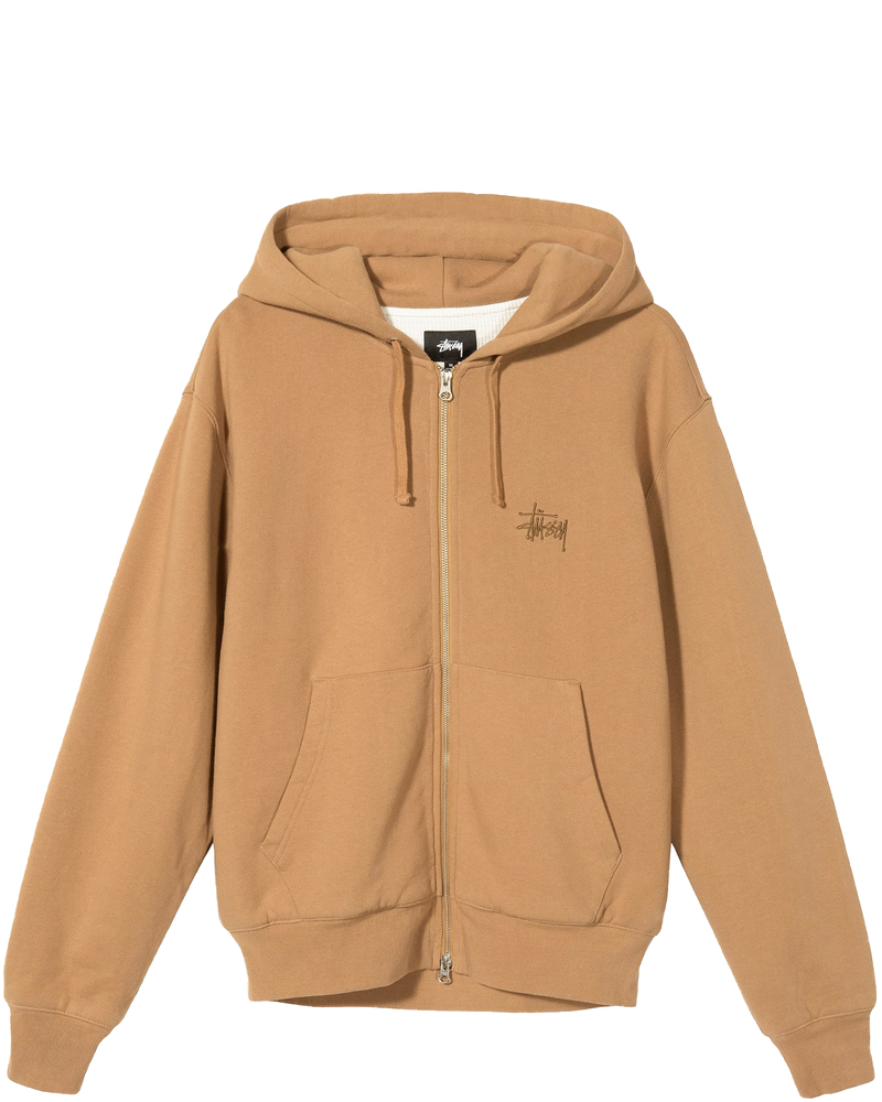 Men Thermal Zip Brown Hoodie Stussy оригінал – Купити в Україні