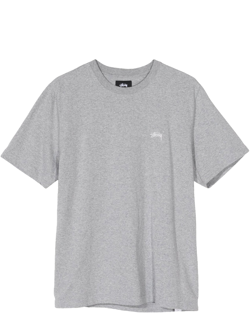 Оригінальна Mens Stock Logo Grey Heather Ss Crew Stussy