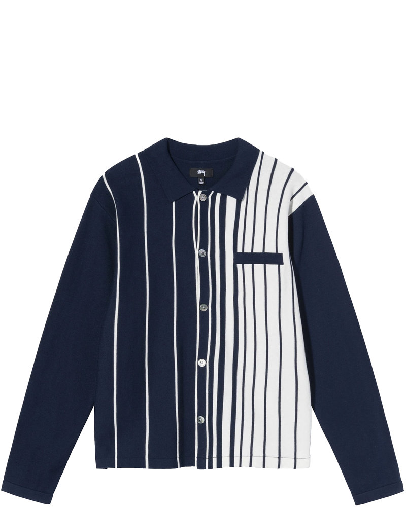 Mens Striped Knit Shirt Navy Stussy – Гарантія оригінальності