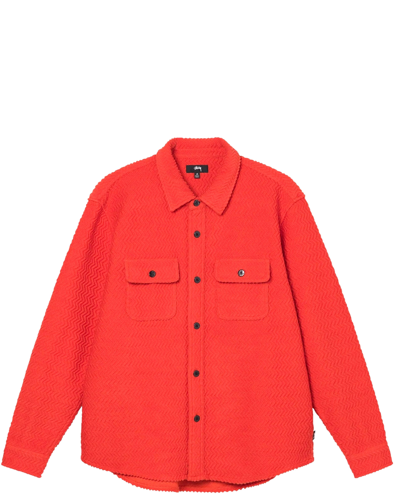 Оригінальна Mens Textured Wool Cpo Ls Shirt Orange Stussy