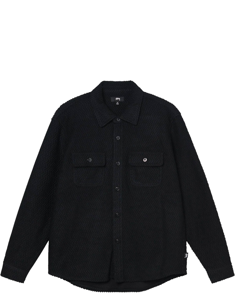 Оригінальна Mens Textured Wool Cpo Ls Shirt Black Stussy