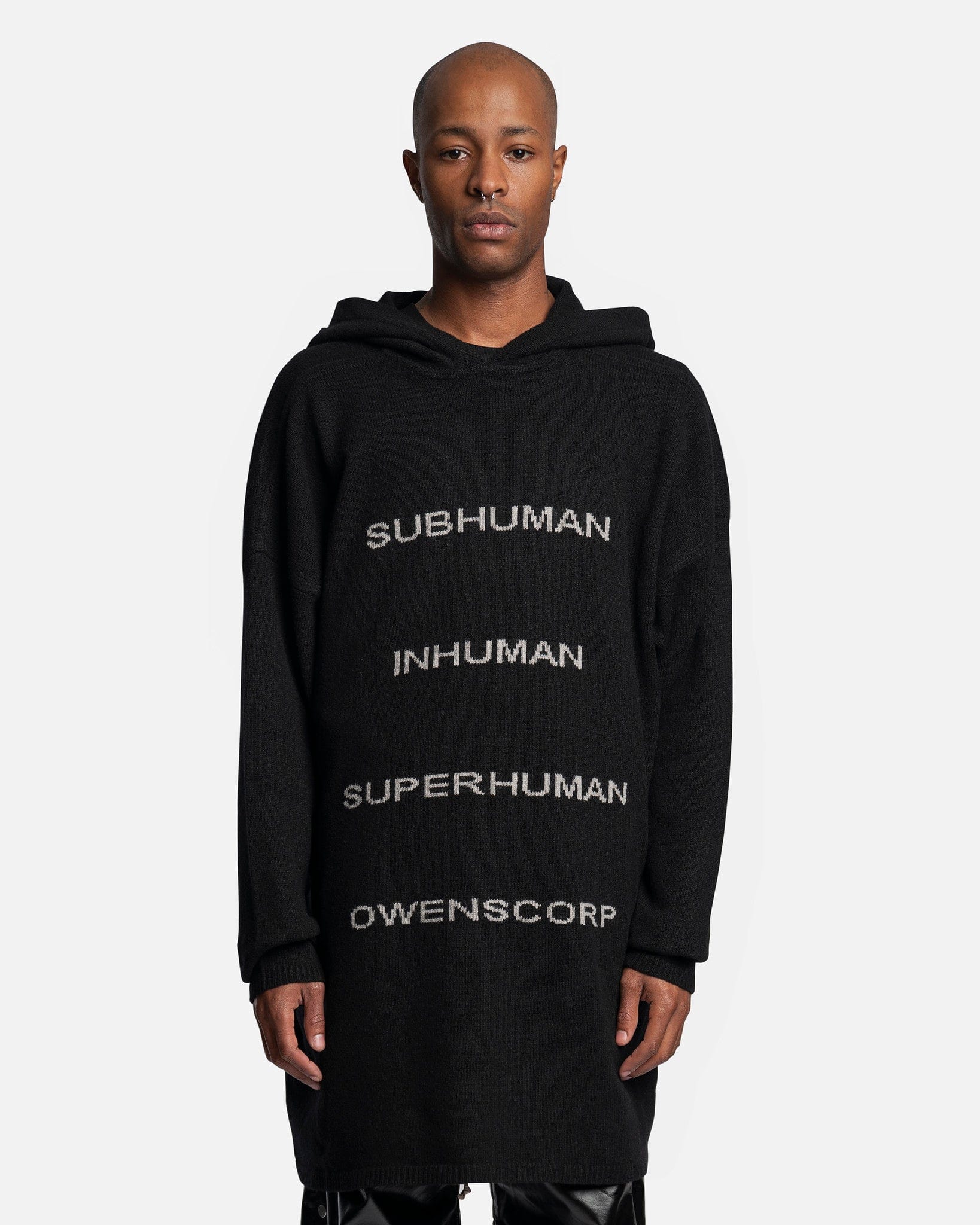 Оригінальна Subhuman Hooded Tommy In Black Rick owens – боковий вид