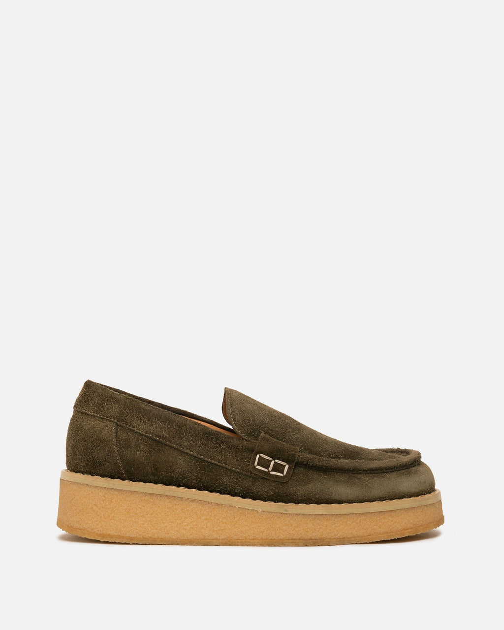 Оригінальна Suede Loafers In Military Green Maison margiela – боковий вид