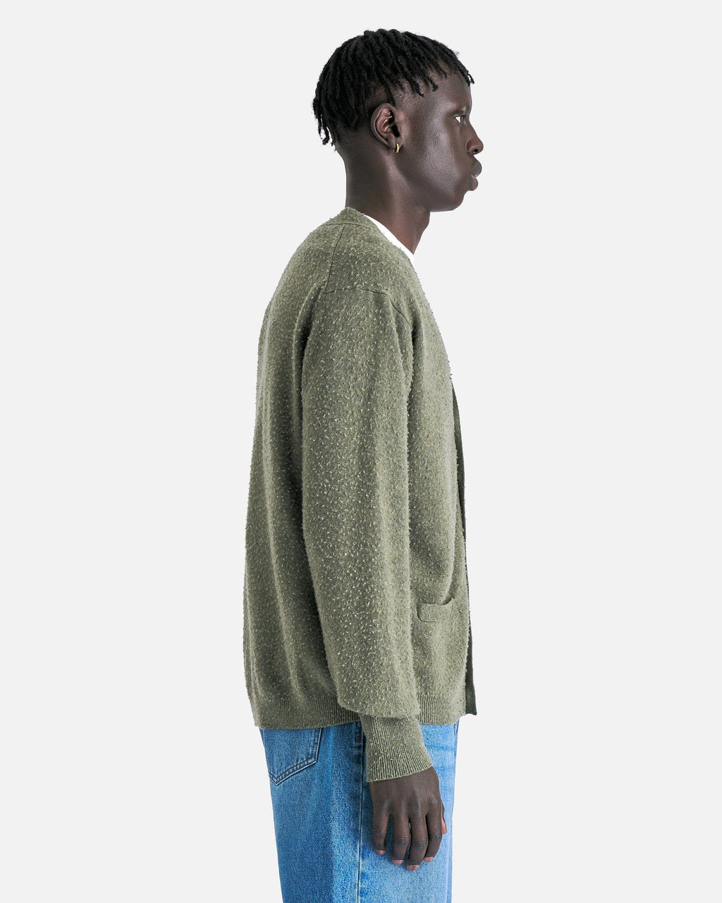 Оригінальна Summer Cashmere Cardigan In Moss Maison margiela – вид ззаду