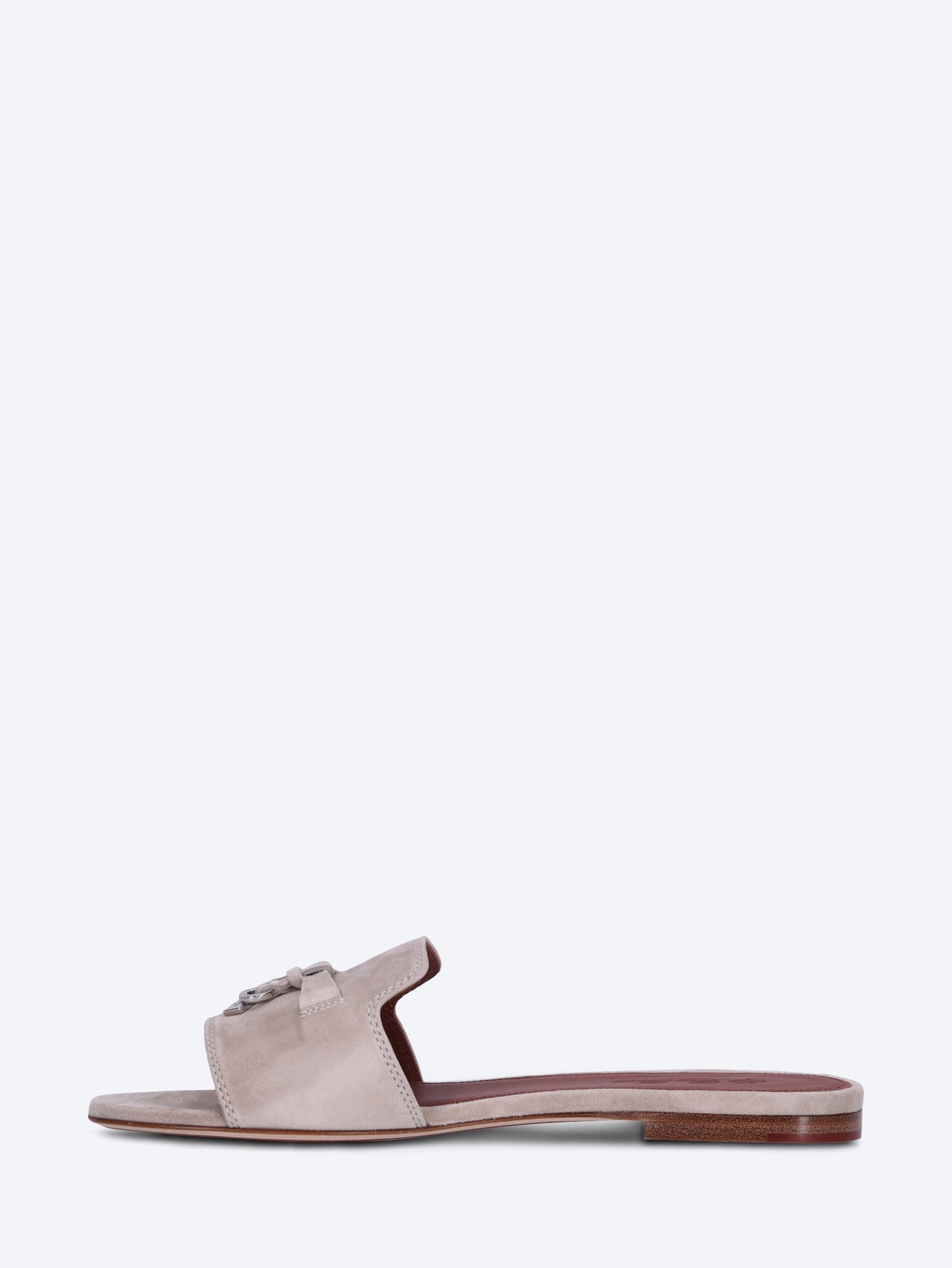 Summer Charms Velvet Suede Flat Mules Loro piana – Гарантія оригінальності – збільшений вид