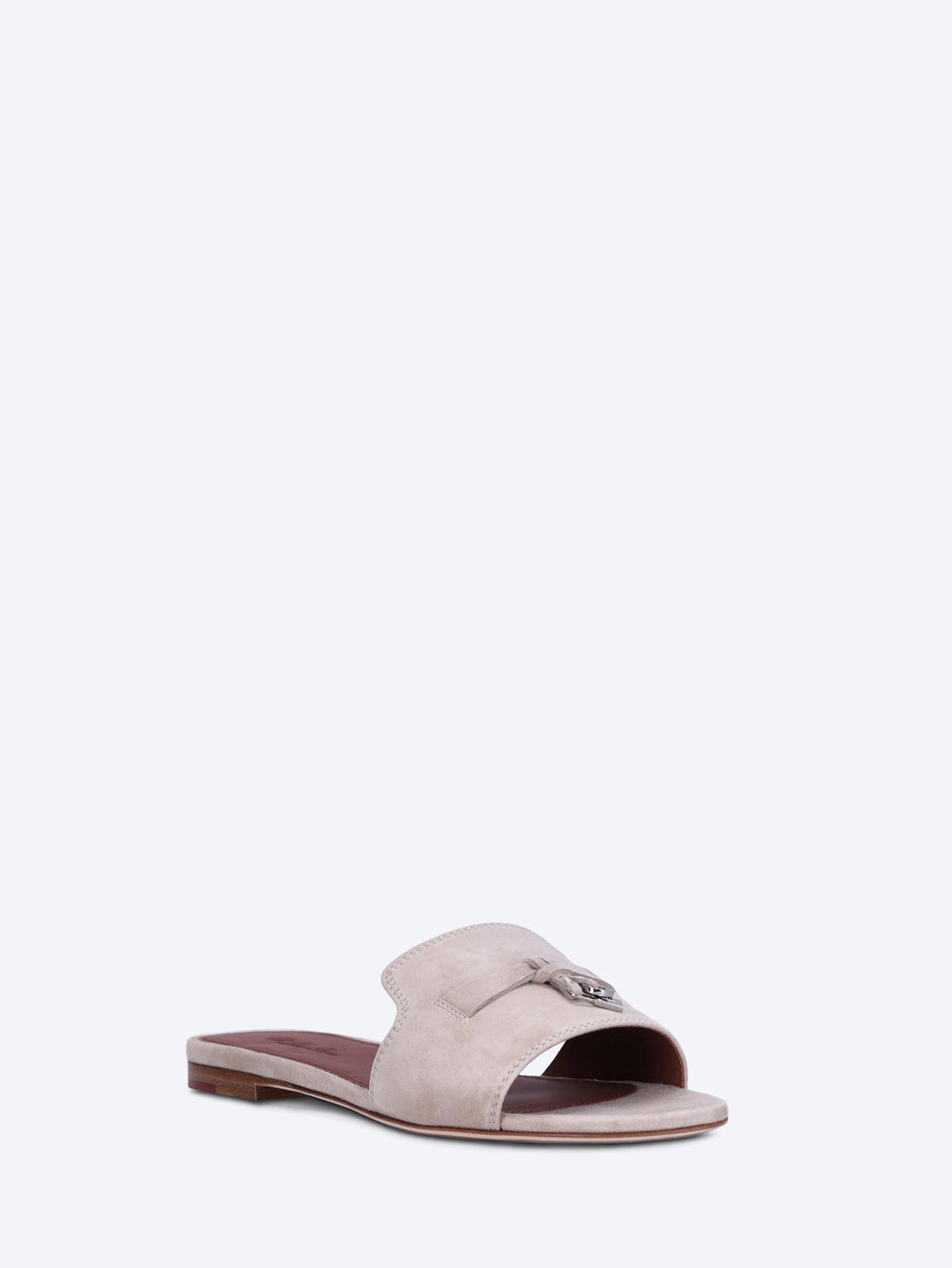 Summer Charms Velvet Suede Flat Mules Loro piana – Гарантія оригінальності – вид ззаду