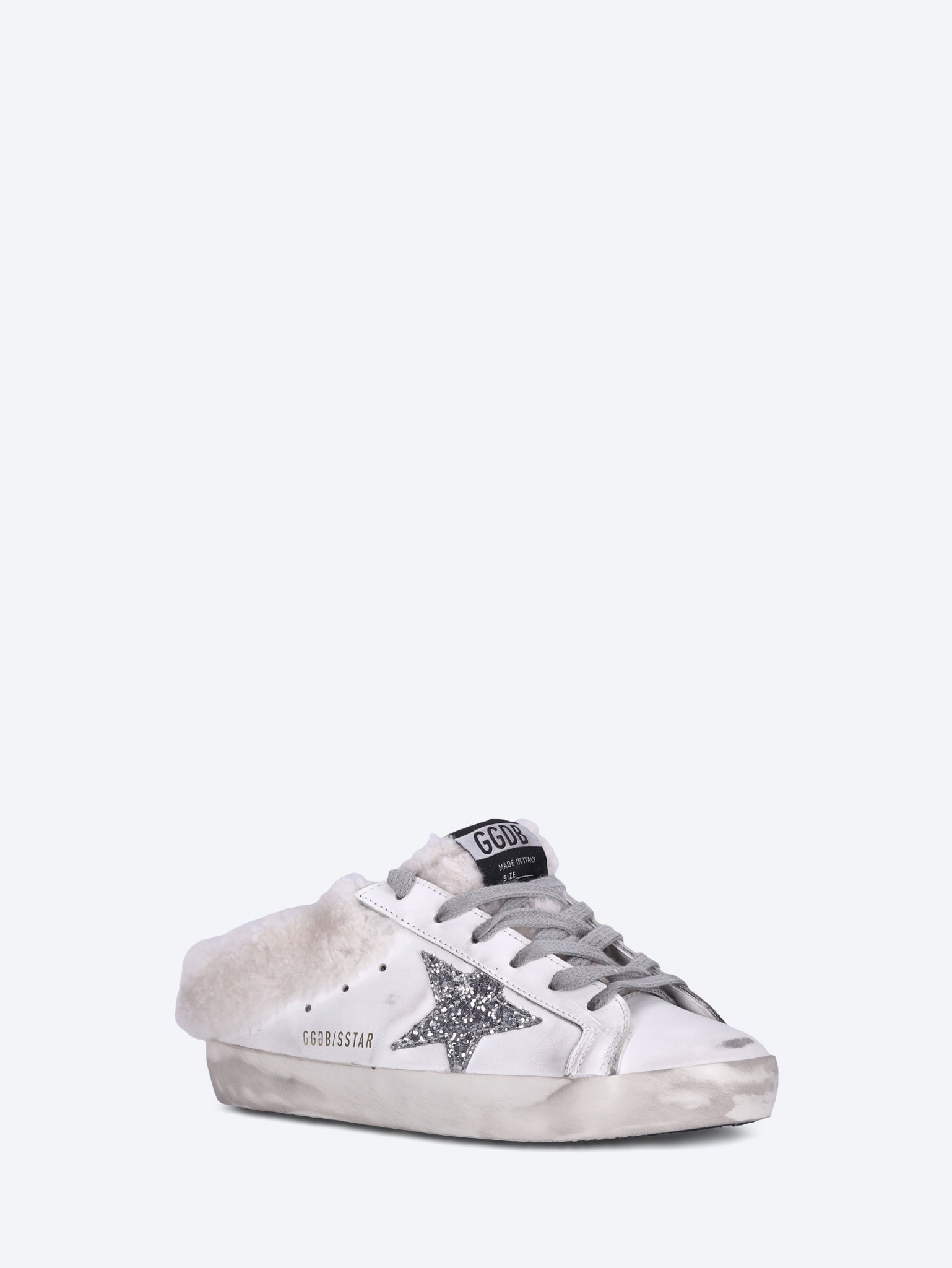 Super Star Sabot Leather Upper Glitter Star Shearling Sneakers Golden goose оригінал – Купити в Україні – вид ззаду