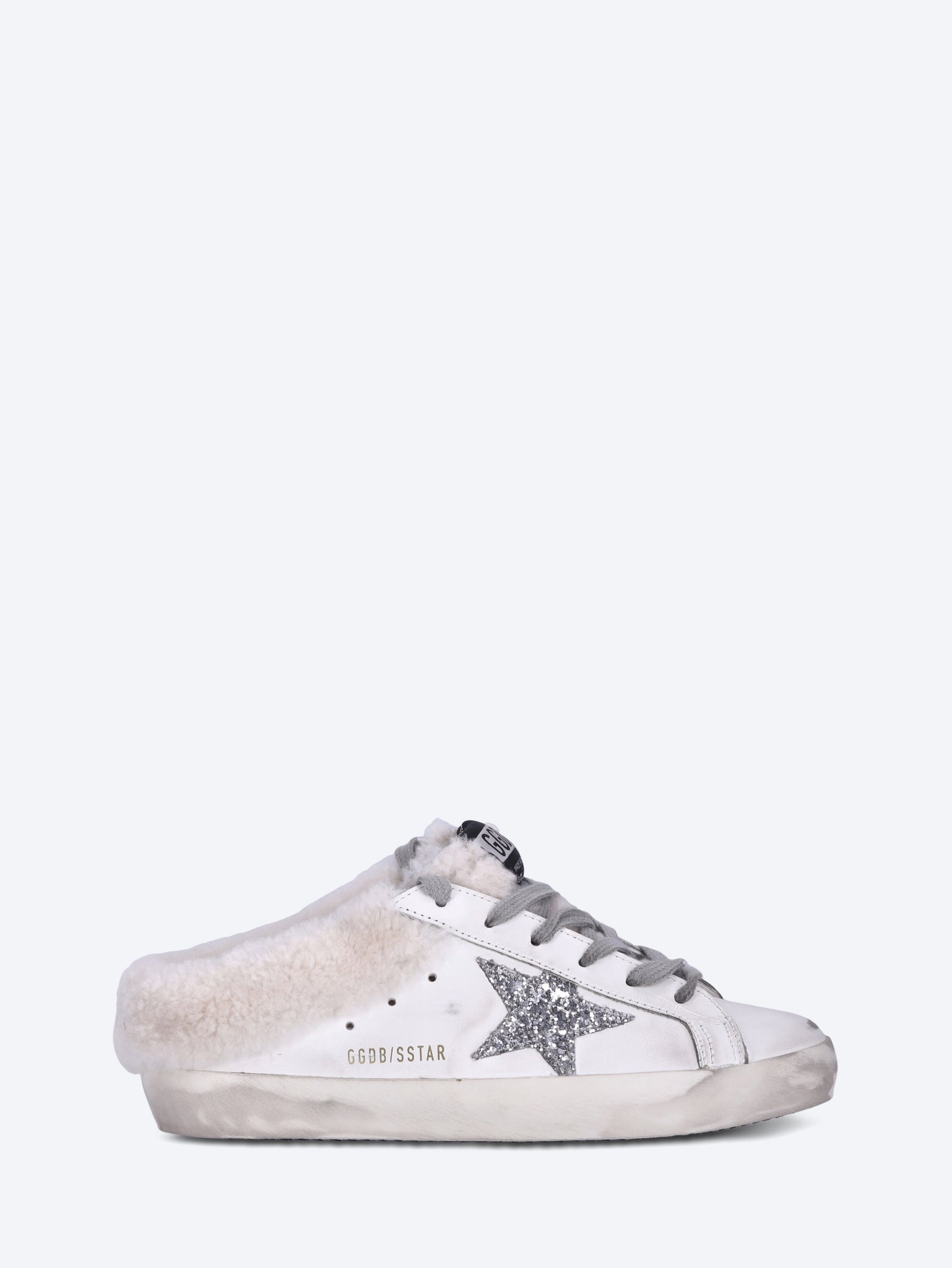 Super Star Sabot Leather Upper Glitter Star Shearling Sneakers Golden goose оригінал – Купити в Україні – боковий вид