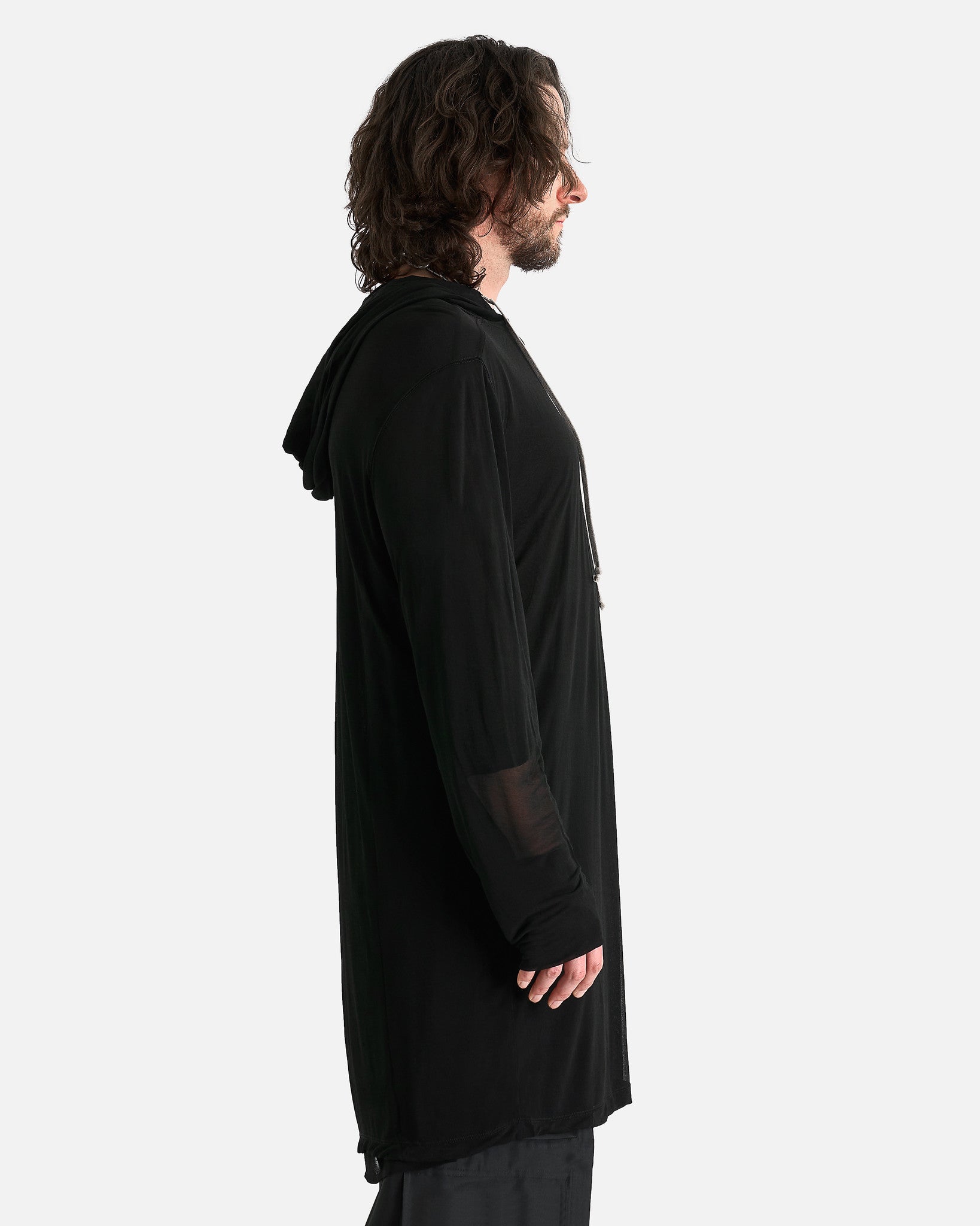 Оригінальна T-Shirt Hoodie In Black Rick owens – вид ззаду