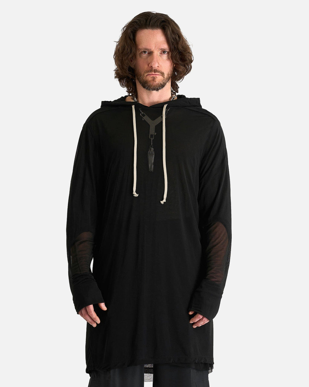 Оригінальна T-Shirt Hoodie In Black Rick owens – боковий вид